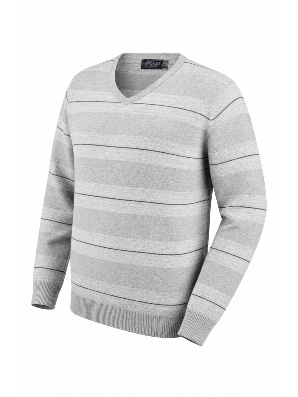 Retrofit Men's XXL Gray Striped V-Neck Sweater